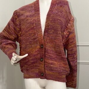 Dex Women's Pink and Orange Cardigan Sweater